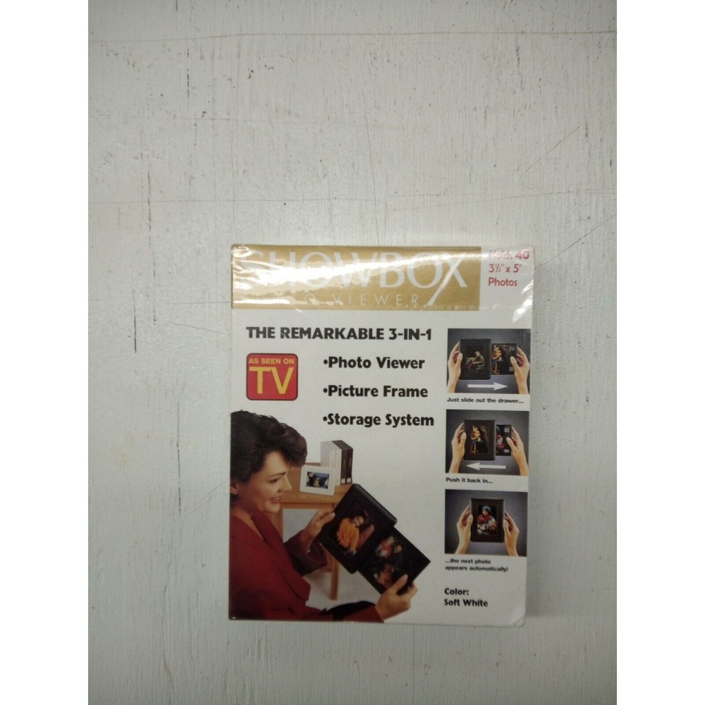 Showbox Photo Viewer For 3.5”x5” Pictures Charcoal Vintage 1994 NOS New & SEALED